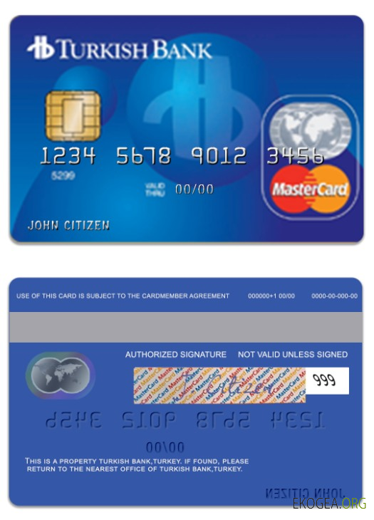 Carte mastercard standard de Turquie TurkishBank